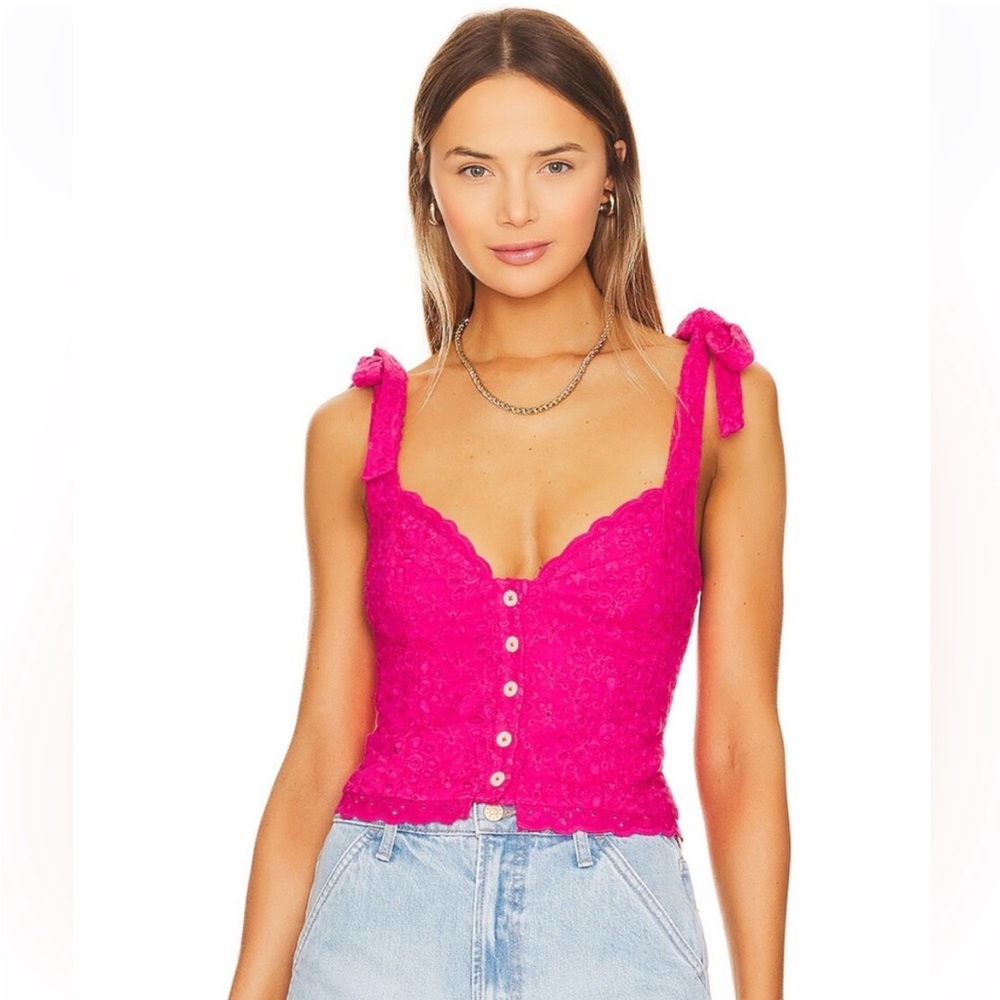 Angie Bustier Top in Bougainvillea Pink